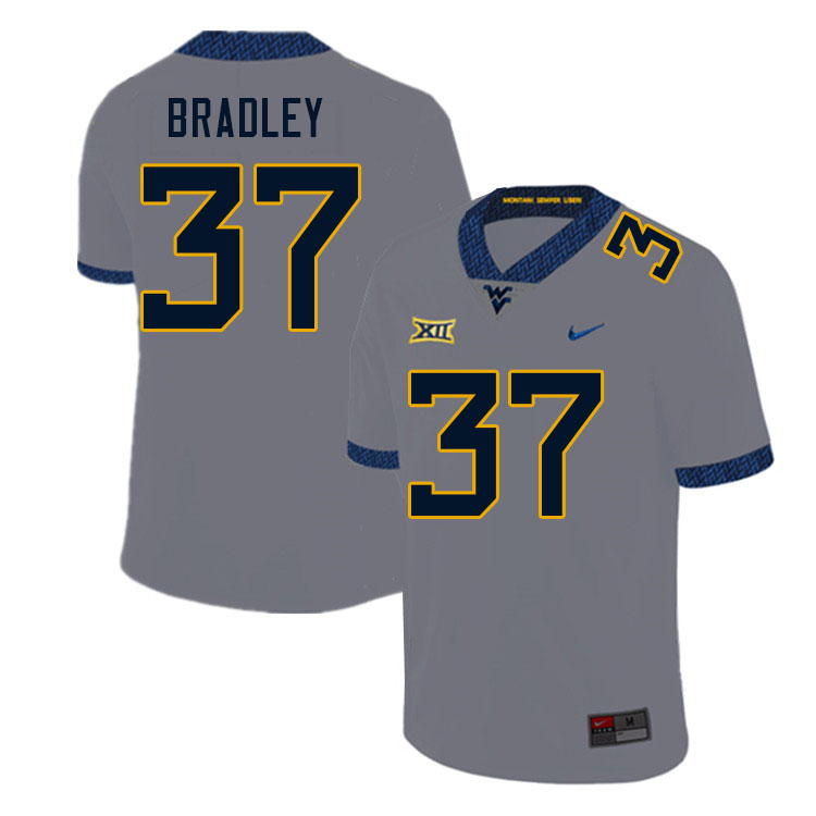 NCAA Men's L'Trell Bradley West Virginia Mountaineers Gray #37 Nike Stitched Football College Authentic Jersey LQ23E01HX